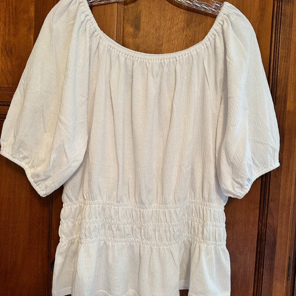Gauze Peplum Top